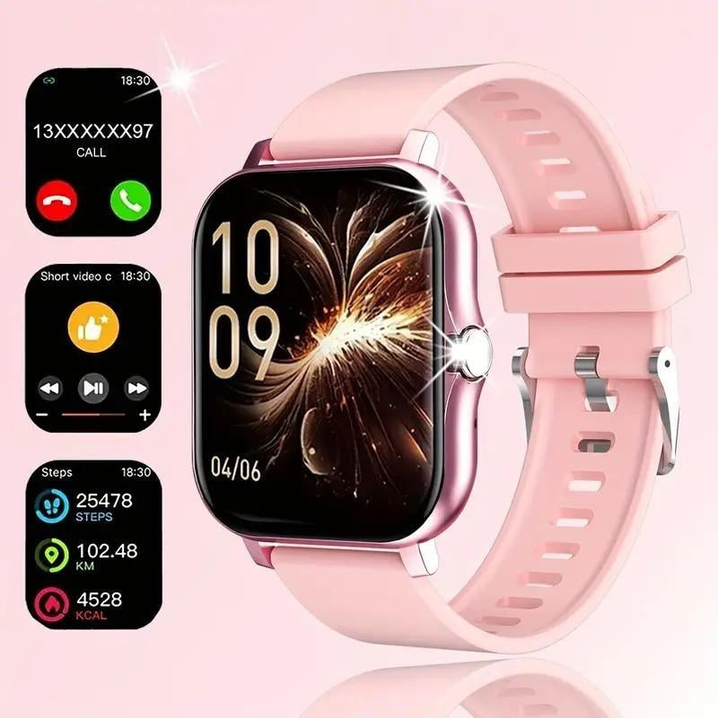 Smart watch, wireless talking/dialing, multi-sport mode, call reminder and rejection, SMS reminder, message reminder, various APP reminders, multi-function display, HD screen, gifts, multiple colors Alloy Charging Pink Smartphone Usb Wearable Rechargeable