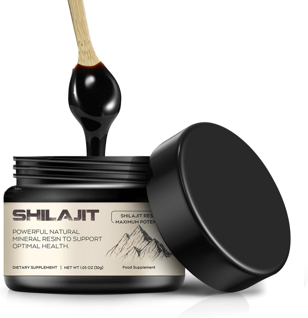 Shilajit Resin,  Pure Himalayan Shilajit Resin 600Mg with 85+ Trace Minerals Complex Beverage for Energy Support, 30 Grams a Box for Suggust 2 Months